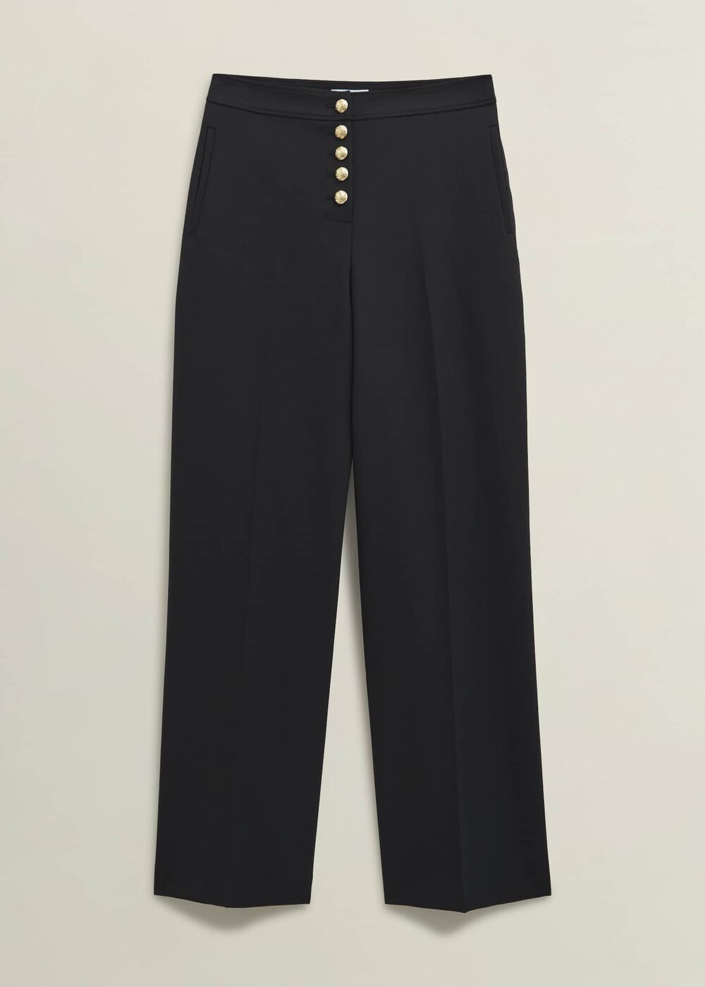 Highclere Wide Trousers, Black, hi-res