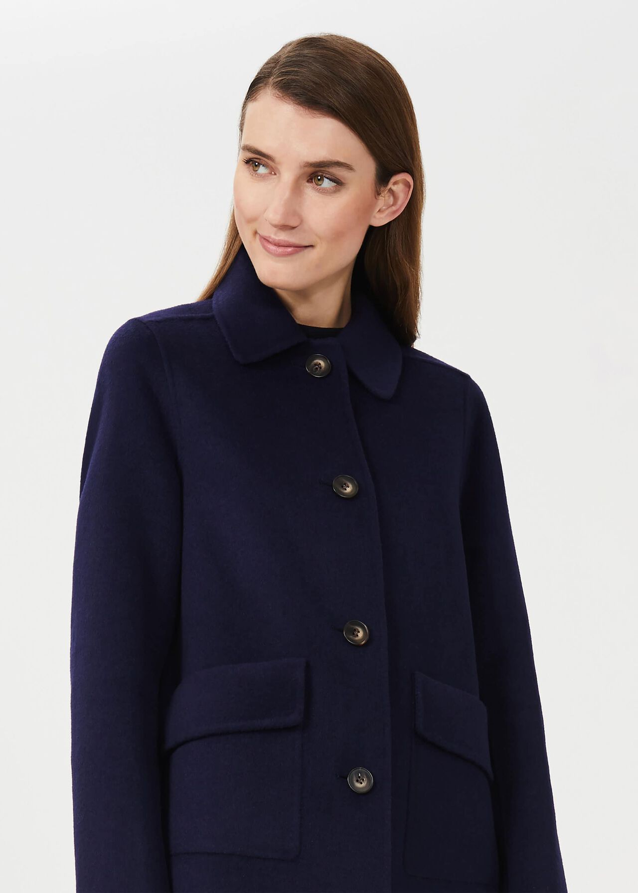 Leanna Wool Blend Double Face Coat, French Blue, hi-res