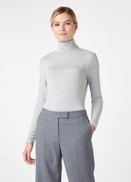 Mischa Roll Neck, Light Grey Marl, hi-res