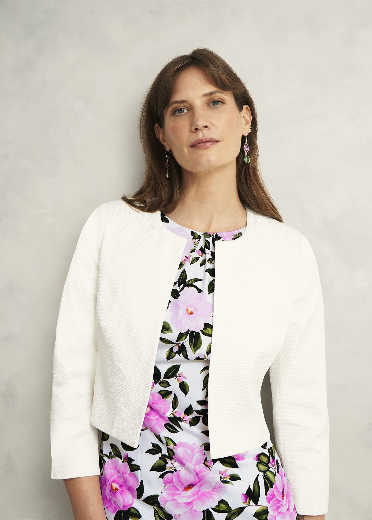 Elize Textured Jacket, Ivory, hi-res