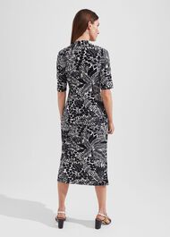 Hatty Jersey Dress, Navy Ivory, hi-res