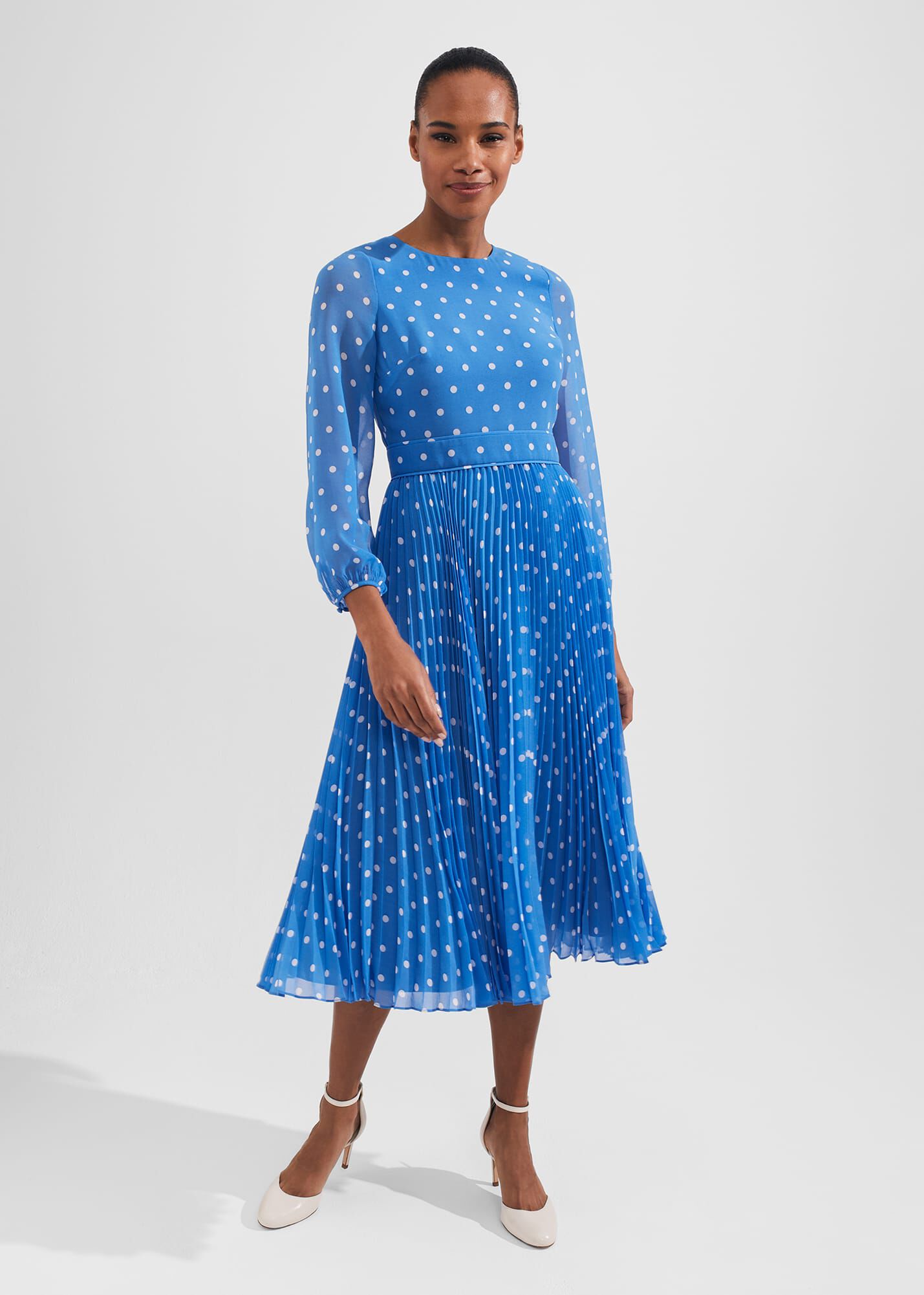 Blue polka shop dot tea dress