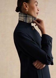 Vivienne Shower Resistant Trench Coat, Navy, hi-res