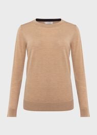 Penny Merino Wool Jumper, Camel, hi-res