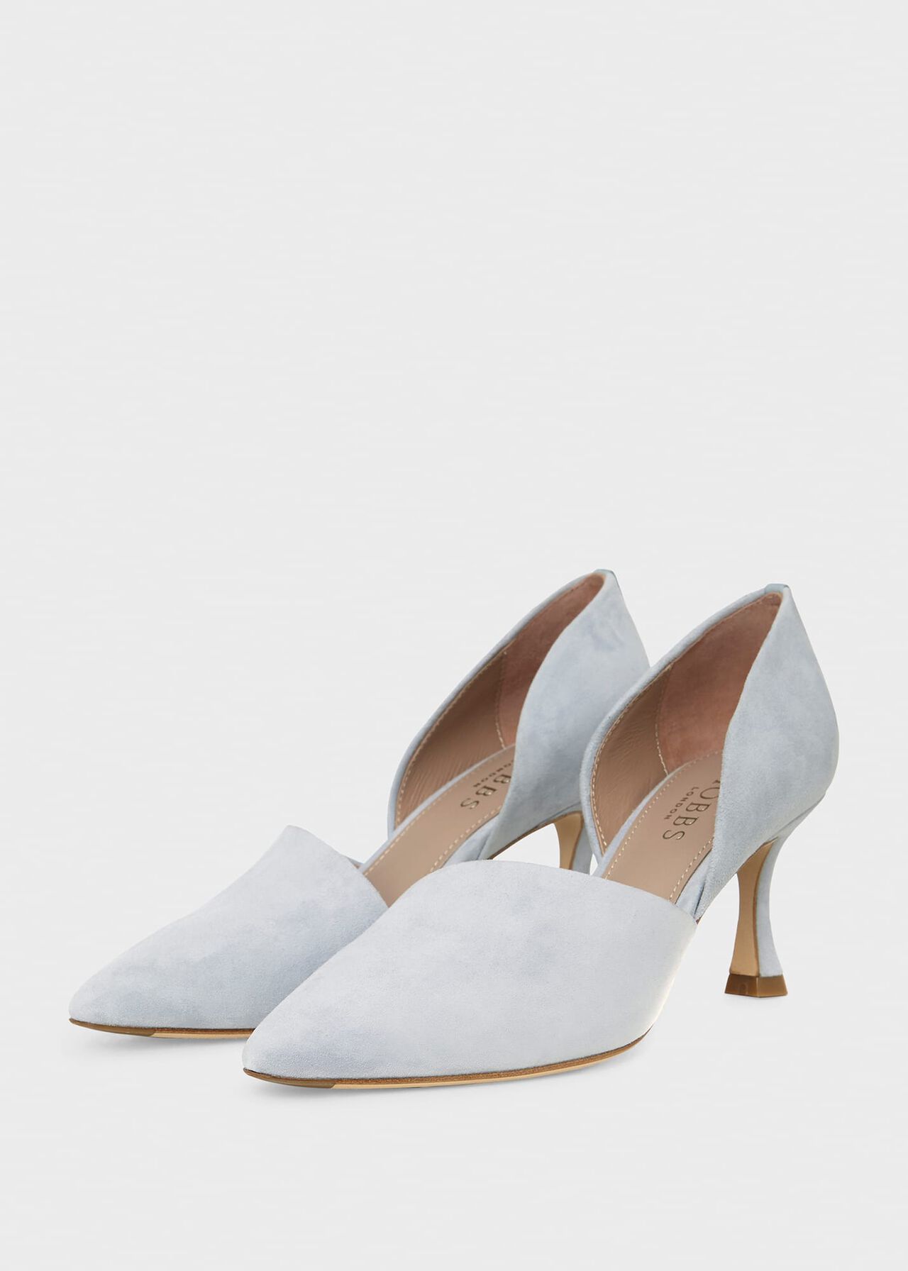 Maya Suede Stiletto D'Orsay Court Shoes, Celeste Blue, hi-res