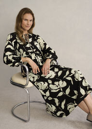 Evelyn Dress, Black Sandstone, hi-res