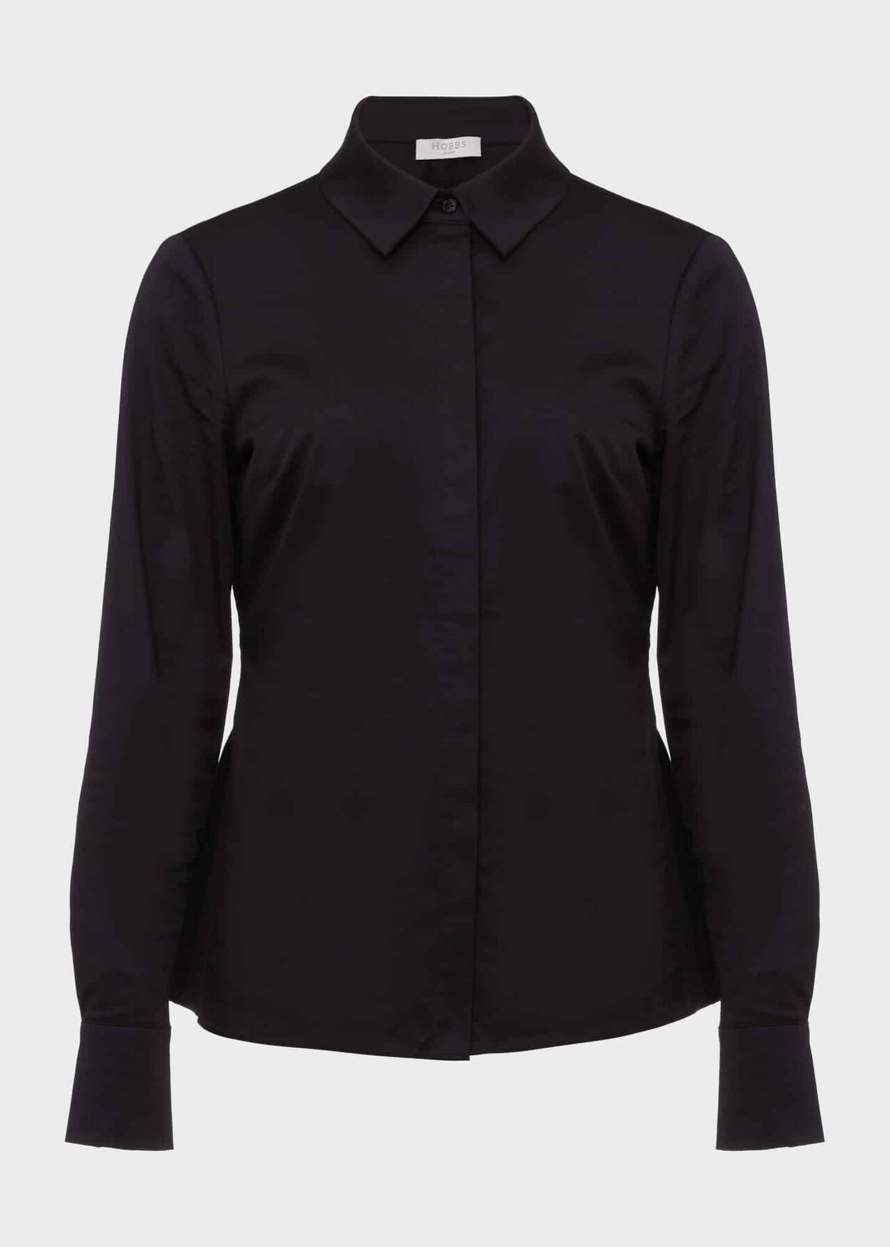 Victoria Cotton Shirt, Black, hi-res