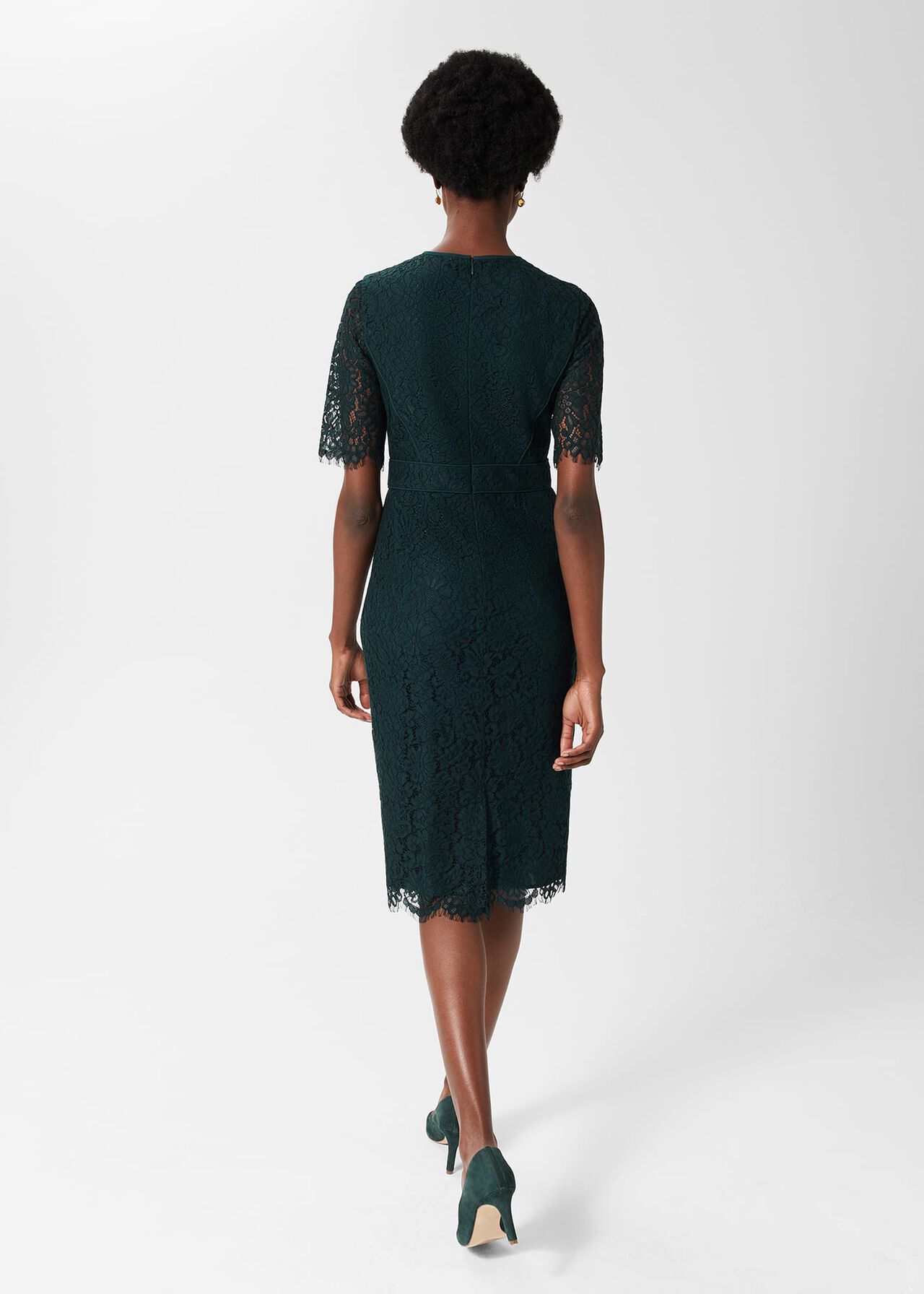 Mireya Lace Shift Dress, Evergreen, hi-res