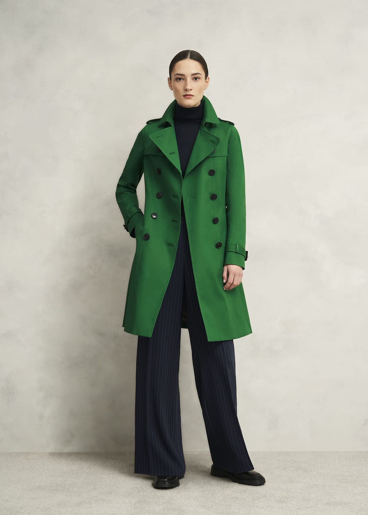 Skylar Shower Resistant Trench Coat, Verdant Green, hi-res