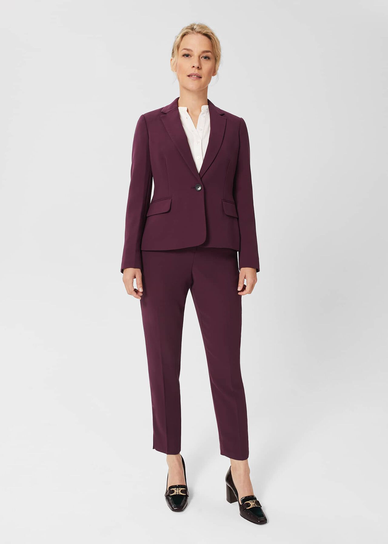Petite Adelia Trousers, Deep Plum, hi-res