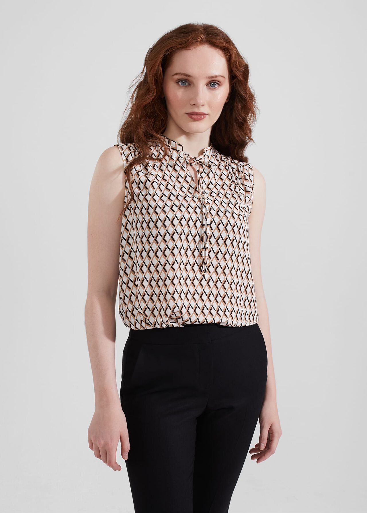 Esmeralda Blouse, Ivory Black, hi-res