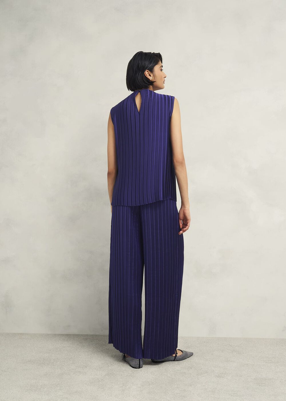 Orla Pleated Blouse, Rich Blue, hi-res