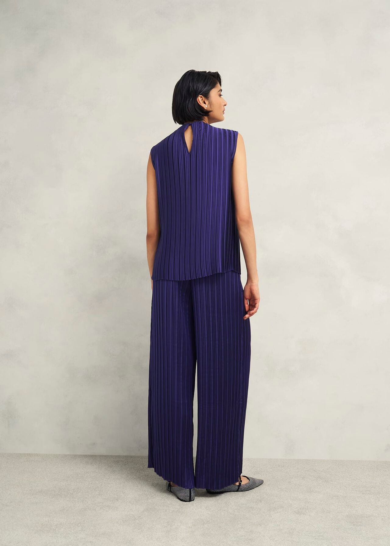 Orla Pleated Blouse, Rich Blue, hi-res