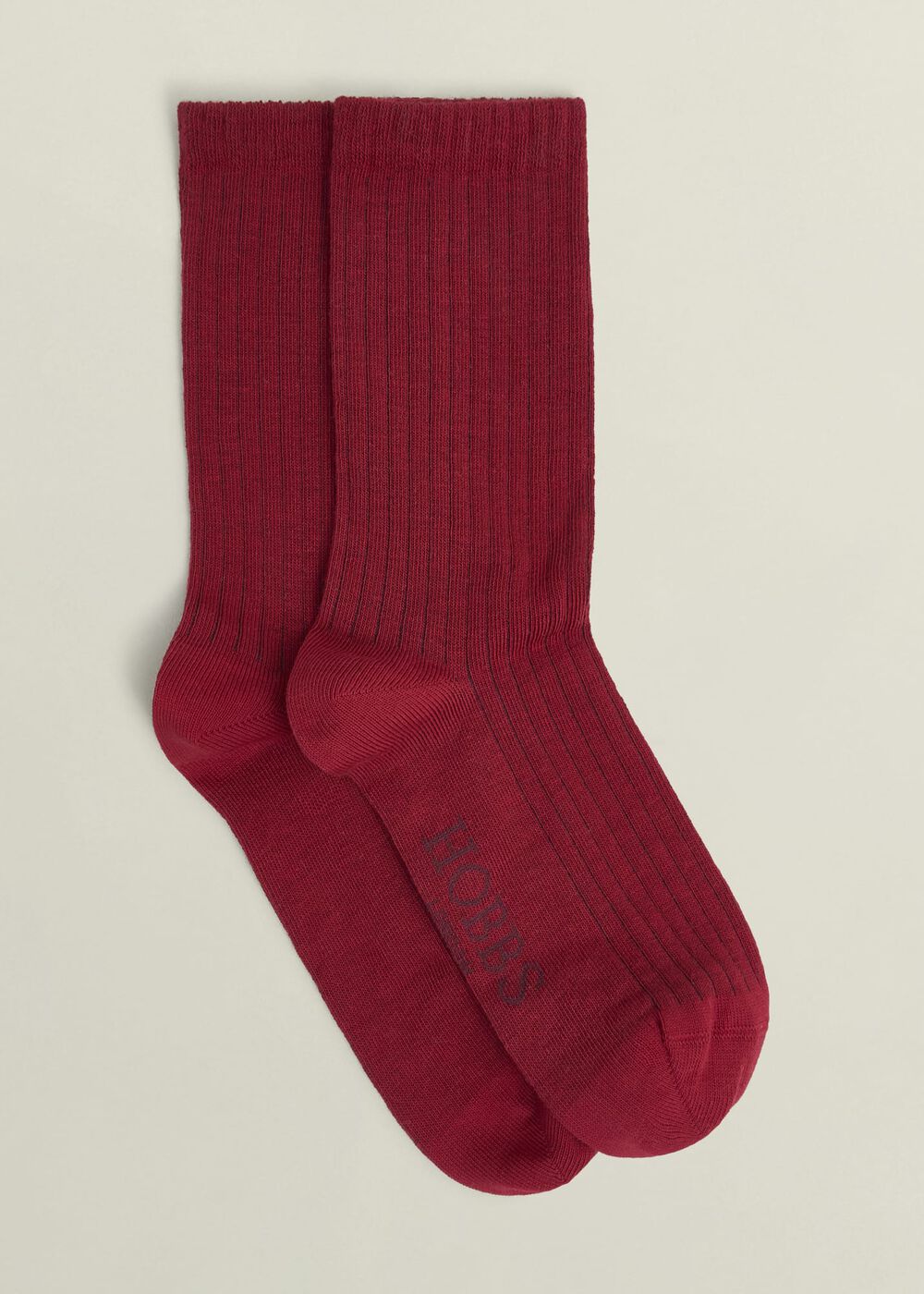 Ribbed Single Socks, Hobbs Red, hi-res
