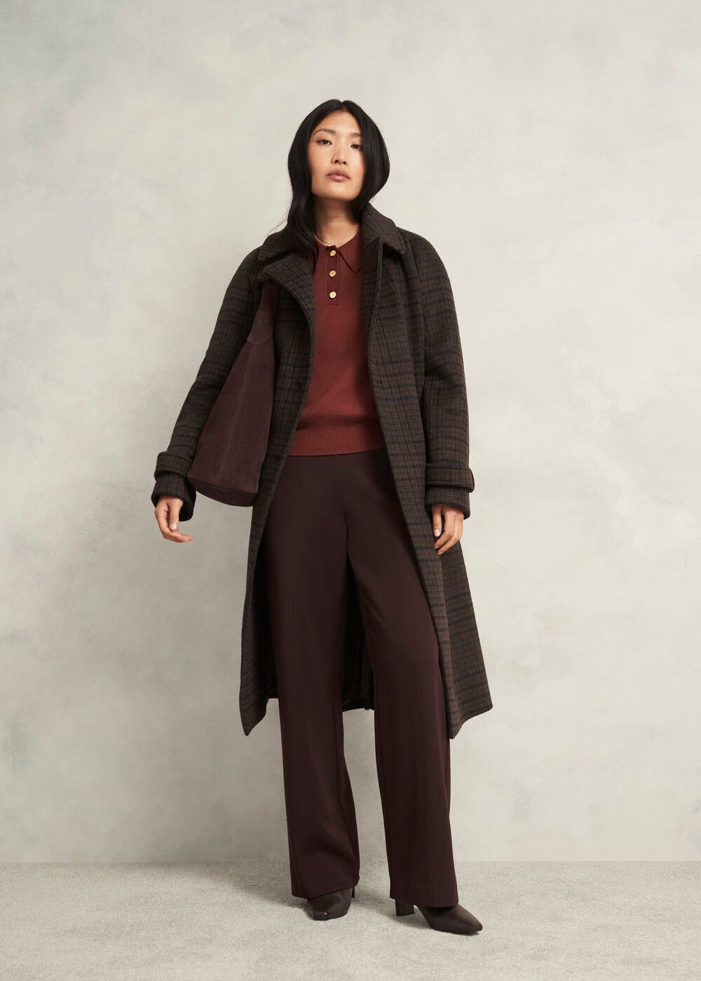 Connie Polo Jumper, Cinnamon Brown, hi-res