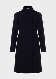 Maisie Wool Blend Coat, Navy, hi-res