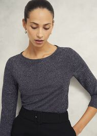 Sonya Sparkle Top, Black Silver, hi-res