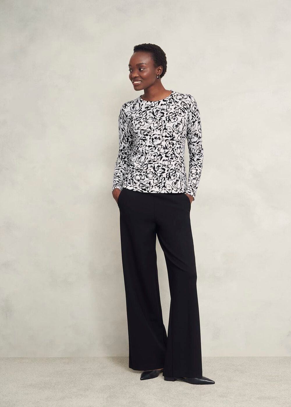 Harlow Jumper With Wool, Ivory Black, hi-res