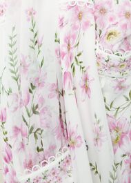 Petite Skye Floral Silk Dress, Ivory Multi, hi-res