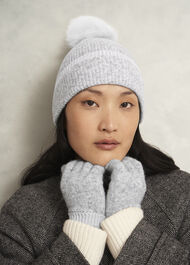 Carys Knit Gloves, Light Grey, hi-res