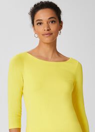 Sonya Plain Top, Sunshine Yellow, hi-res