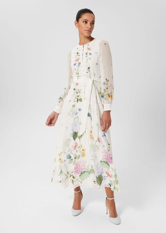Maribella Silk Floral Dress