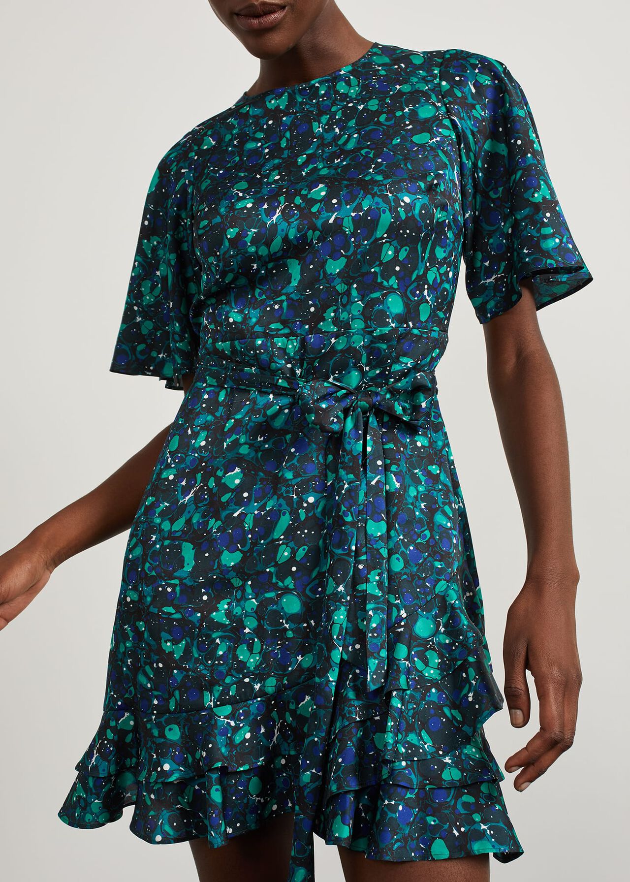 Adley Printed A Line Dress, Navy Multi, hi-res