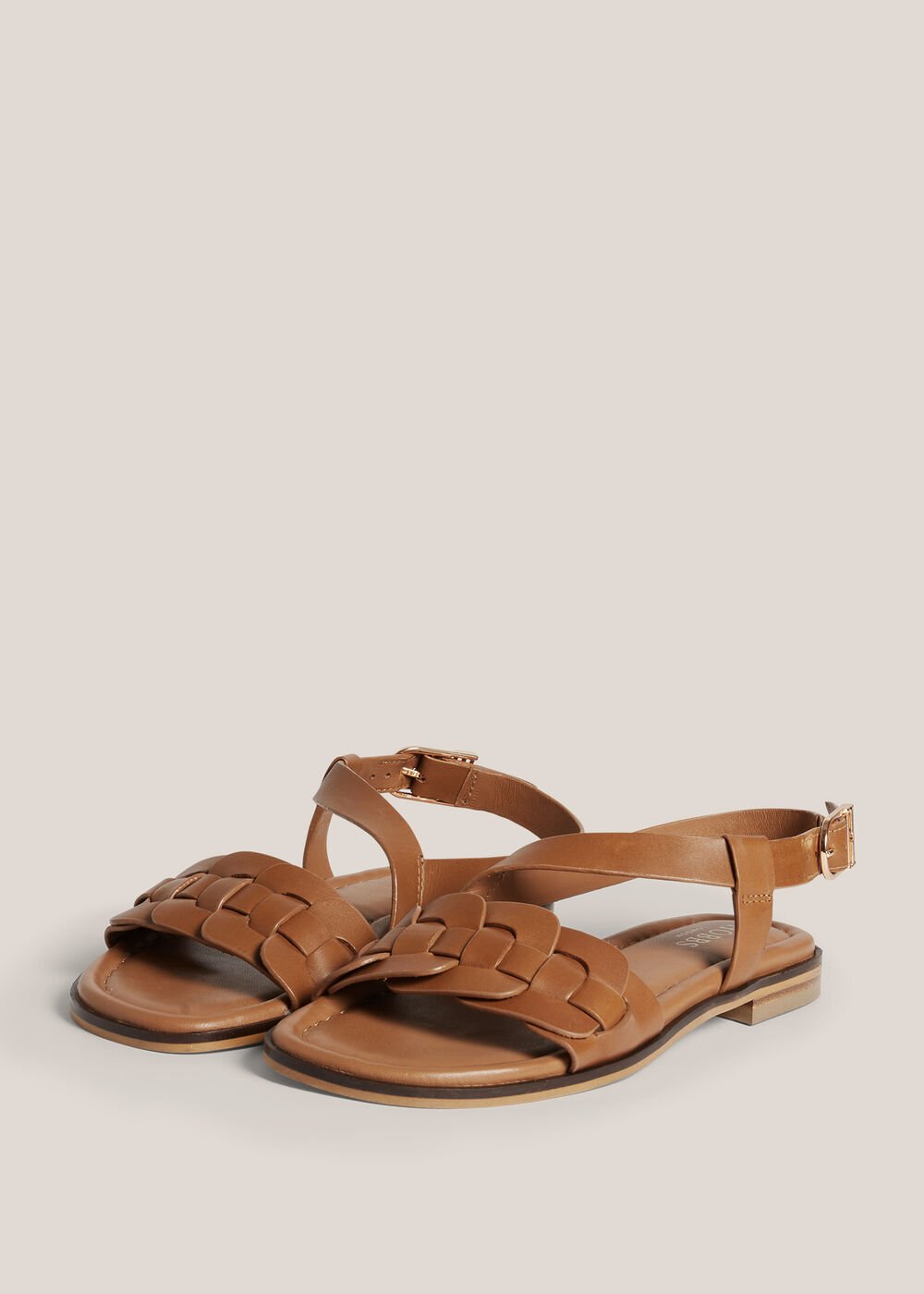 Vera Leather Sandals, Tan, hi-res