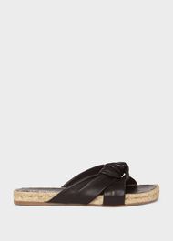 Coco Leather Sandals, Black, hi-res