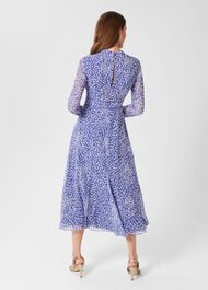 Helena Silk Midi Dress, Blue Multi, hi-res
