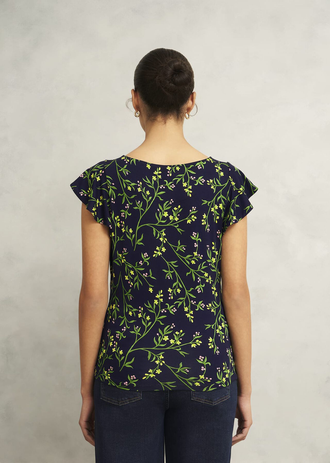 Nessie Printed Top, Navy Multi, hi-res
