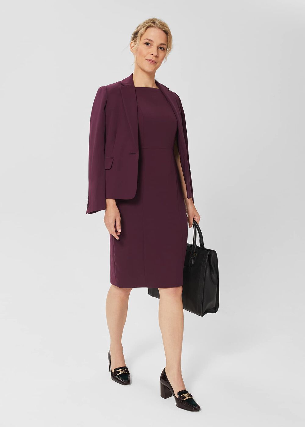 Petite Adelia Dress, Deep Plum, hi-res