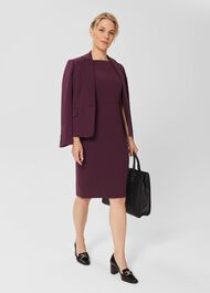 Petite Adelia Dress, Deep Plum, hi-res