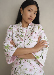 Lana Floral Jacquard Jacket, Pale Pink Multi, hi-res