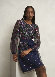 Emmy Embroidered Dress, Midnight Multi, hi-res