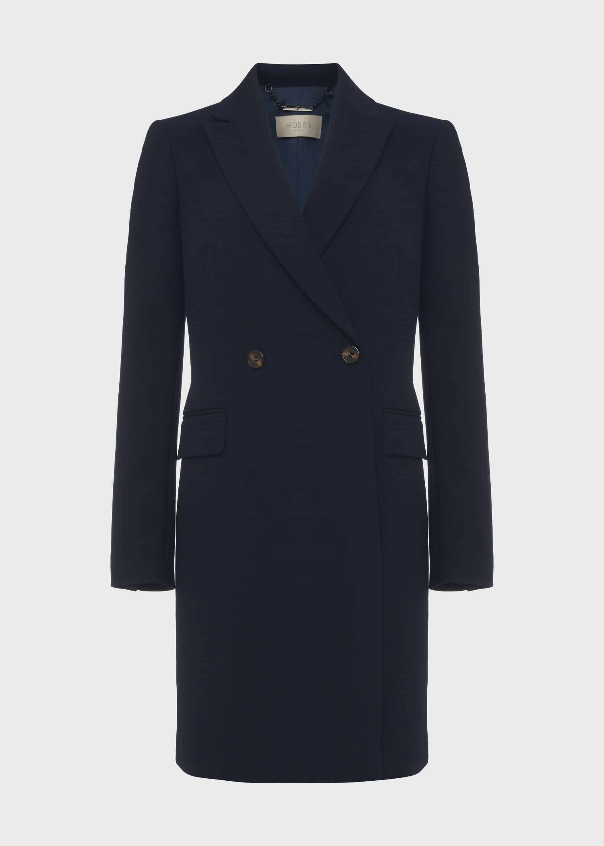 hobbs navy wool coat