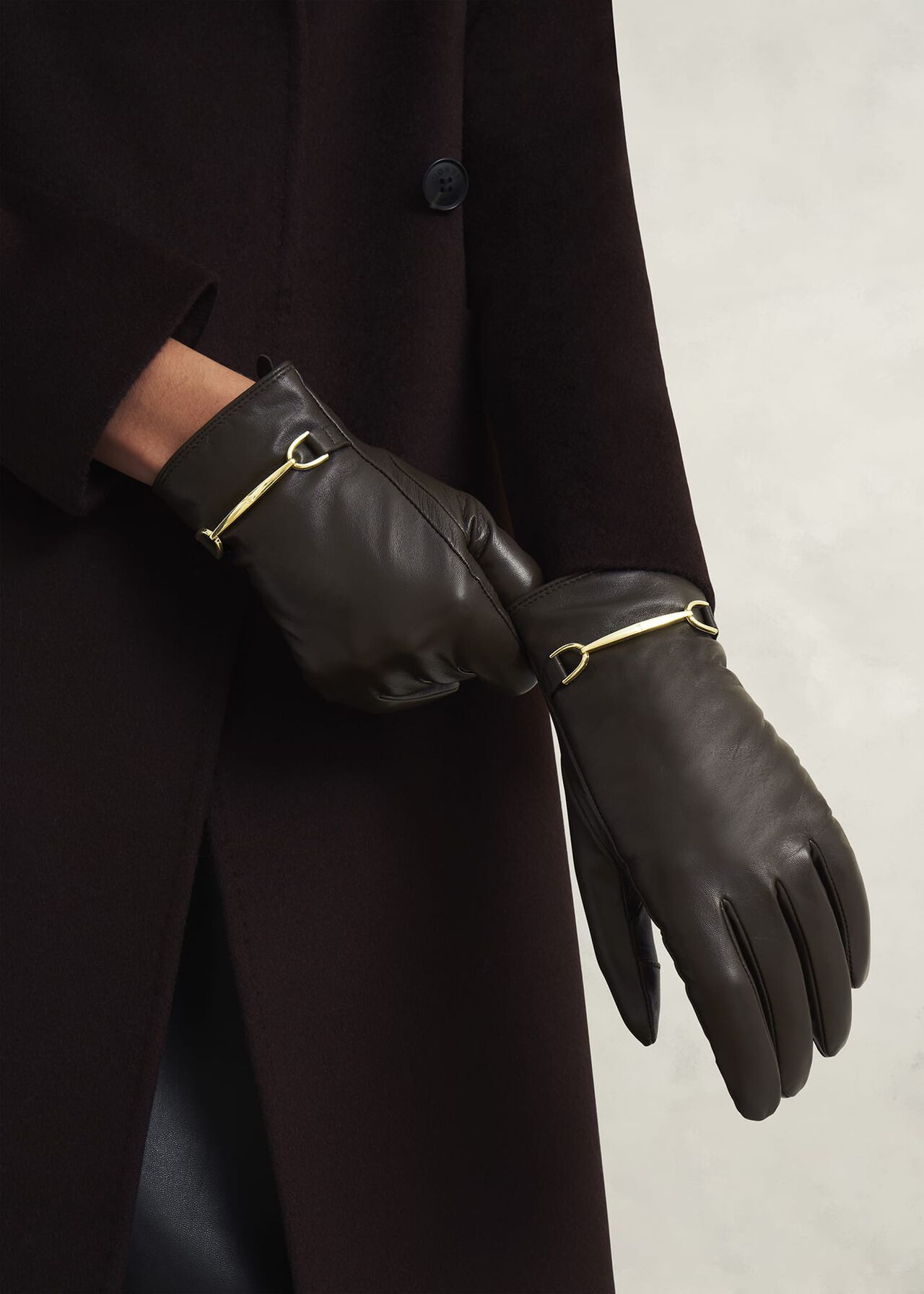 Tara Leather Gloves, Chocolate Brown, hi-res