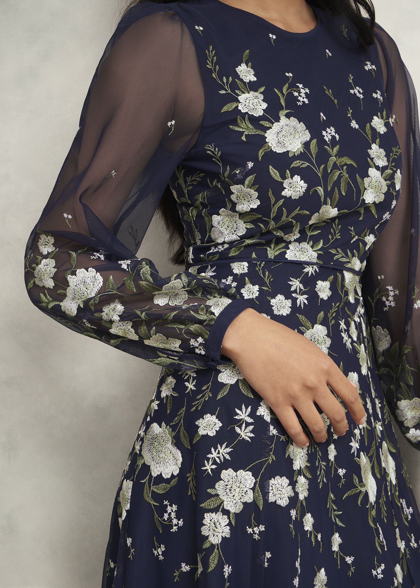 Petite Lois Floral Embroidered Dress | Hobbs US |