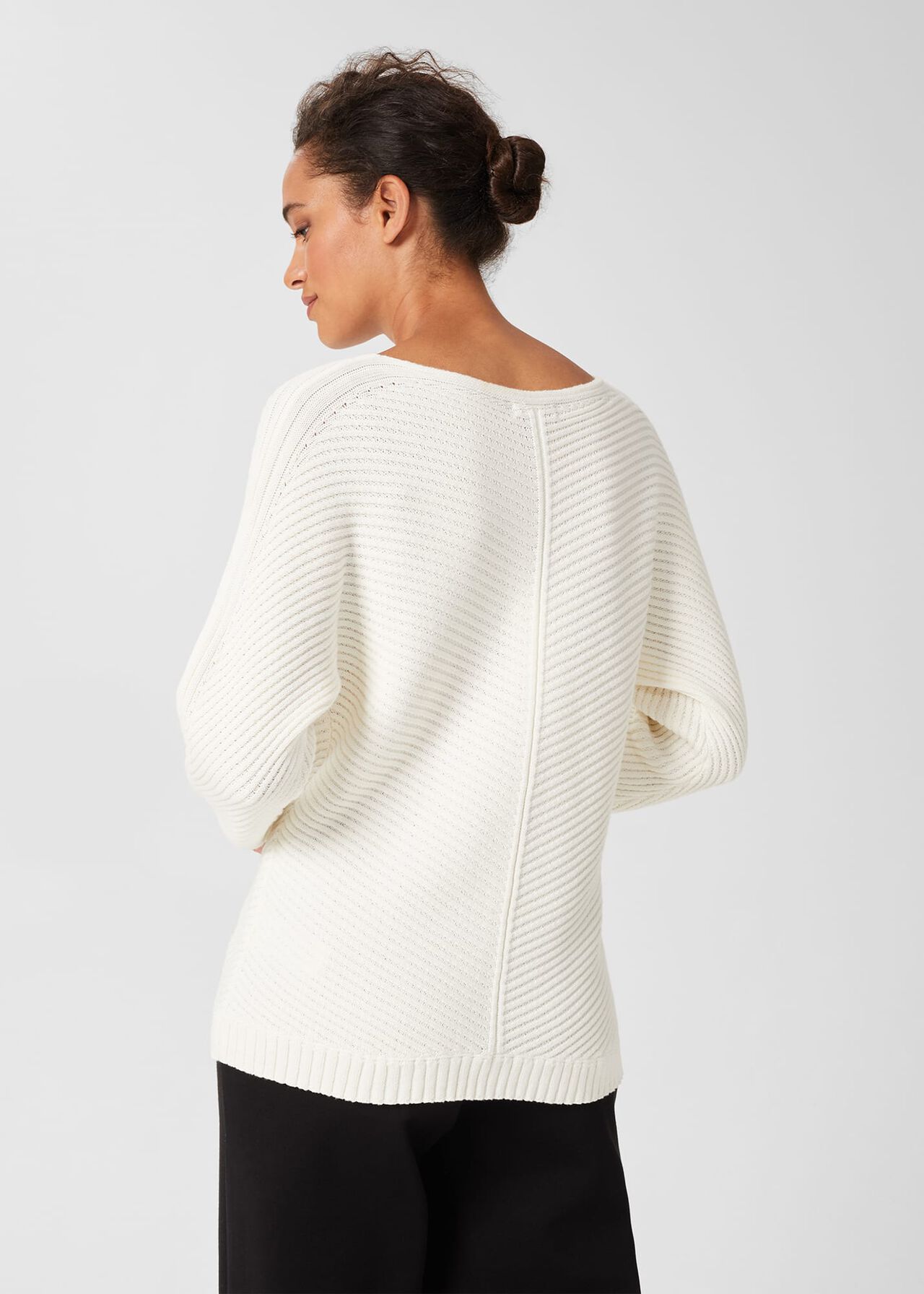 Mona Cotton Batwing Sweater, Ivory, hi-res