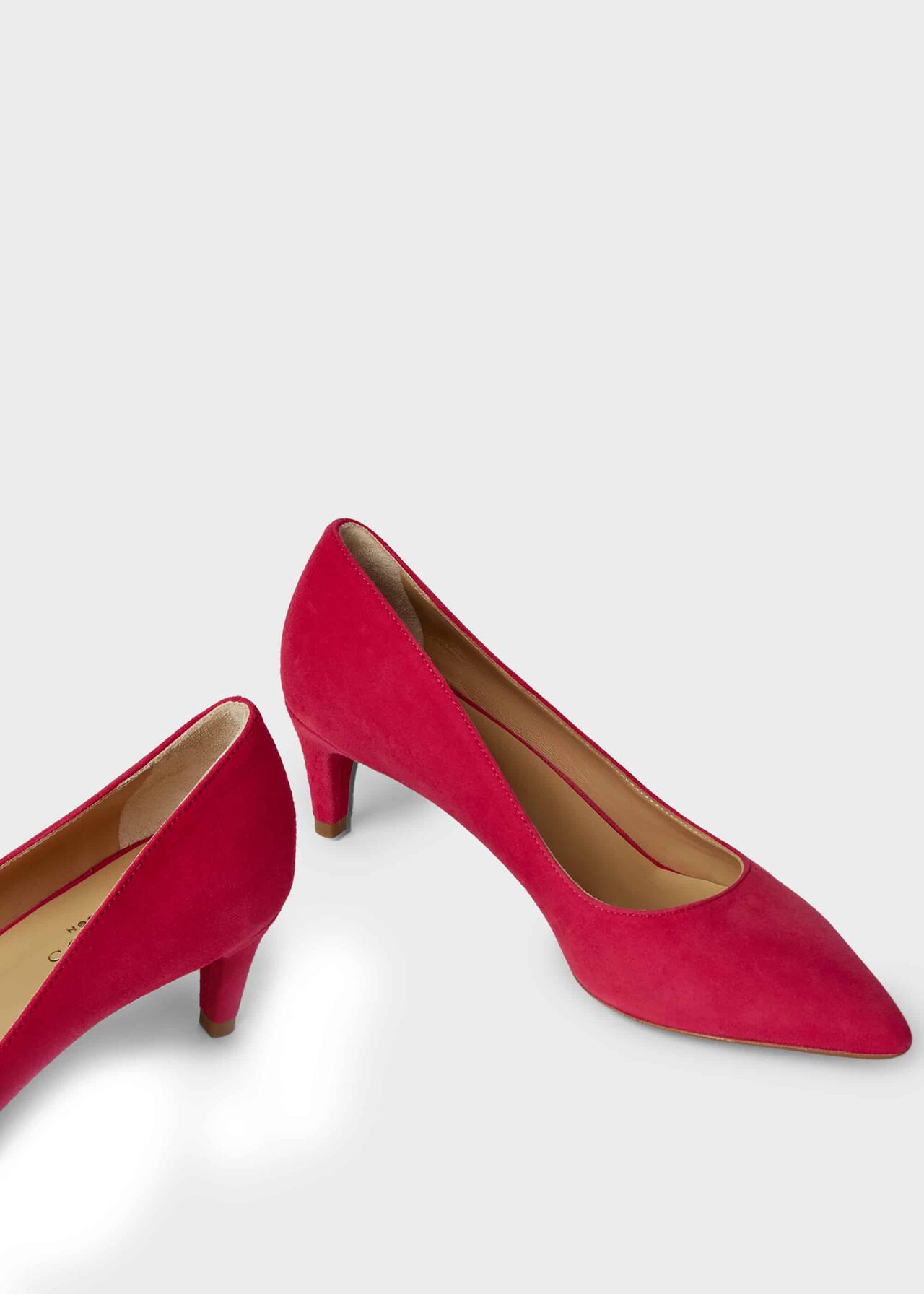Polly Suede Kitten Heel Court Shoes, Peony, hi-res