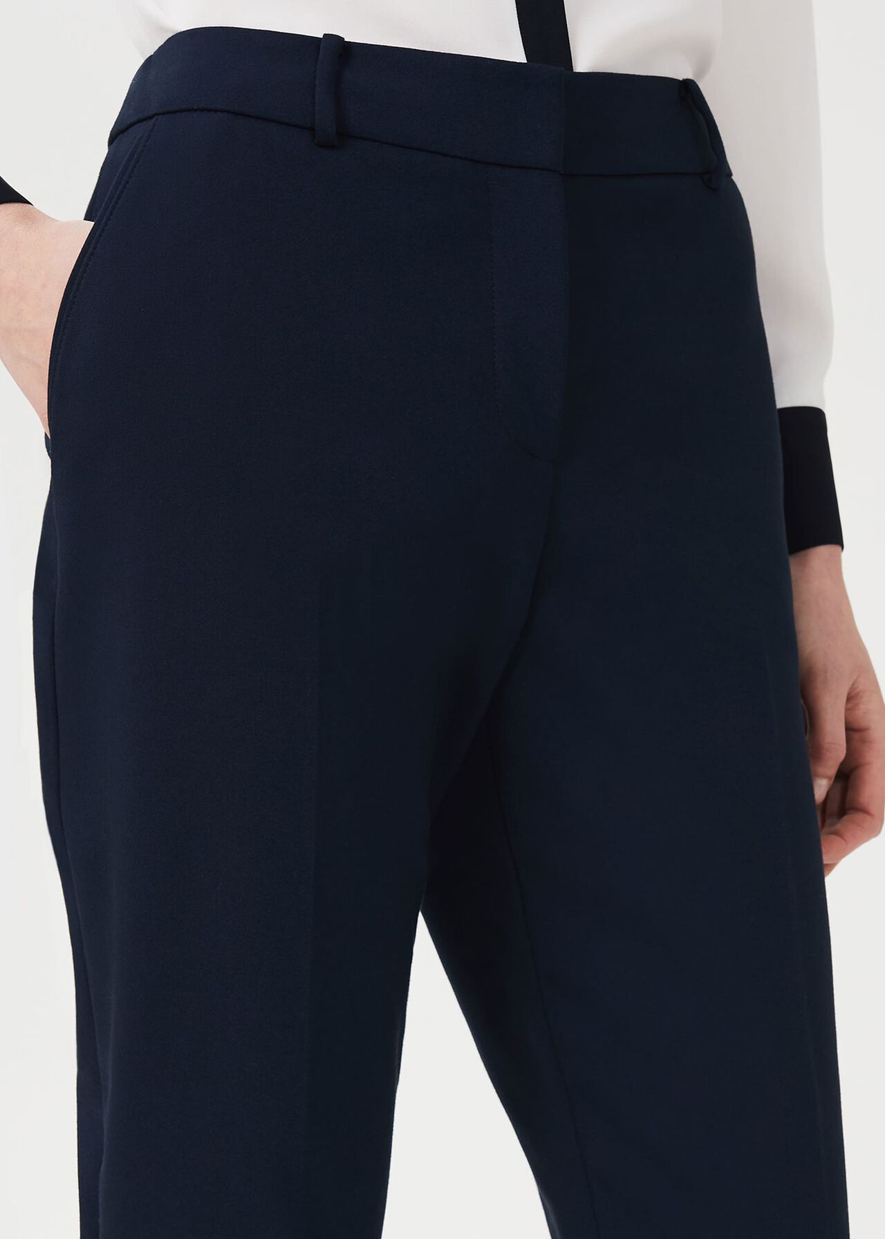 Quin Tapered Pants With Stretch, Navy, hi-res