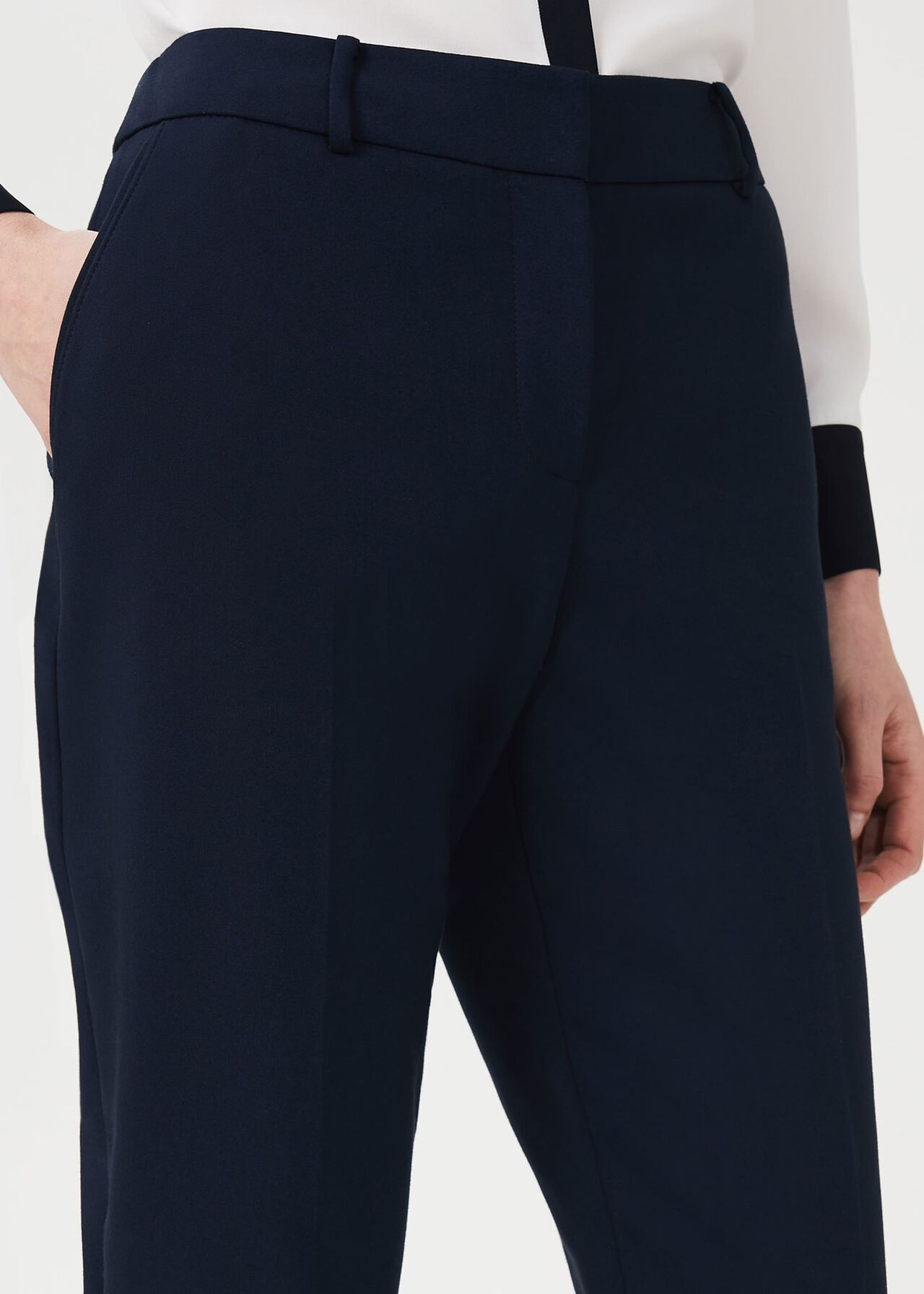 Quin Tapered Trousers With Stretch, Navy, hi-res