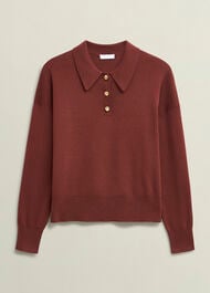 Connie Polo Jumper, Cinnamon Brown, hi-res