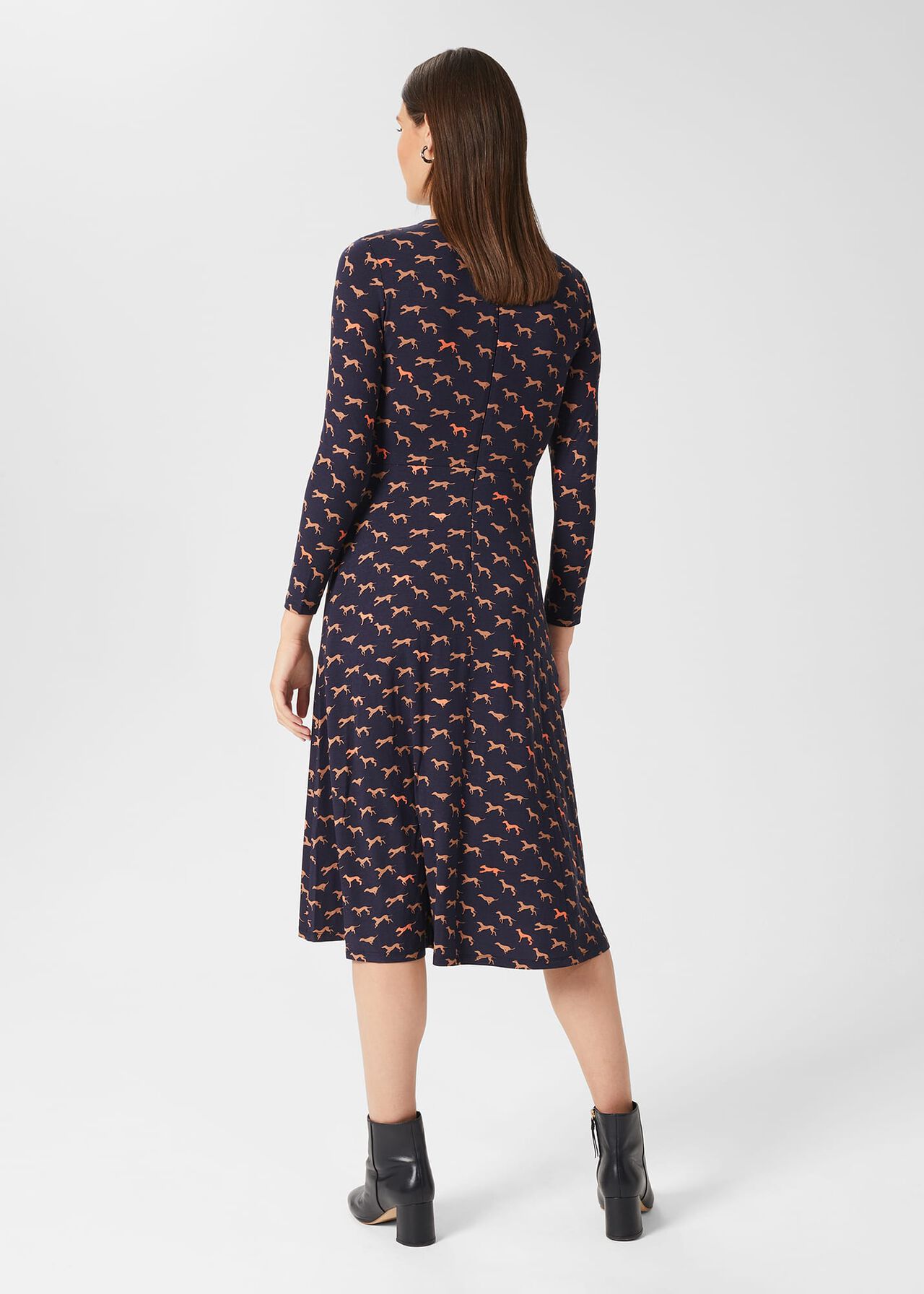 Sian Jersey Dress, Navy Multi, hi-res