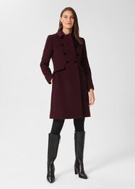 Petite Janaya Wool Blend Coat , Mullberry Red, hi-res