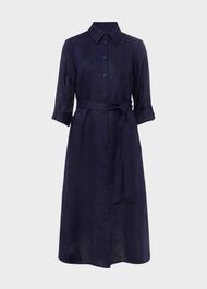 Linden Linen Shirt Dress, Navy, hi-res