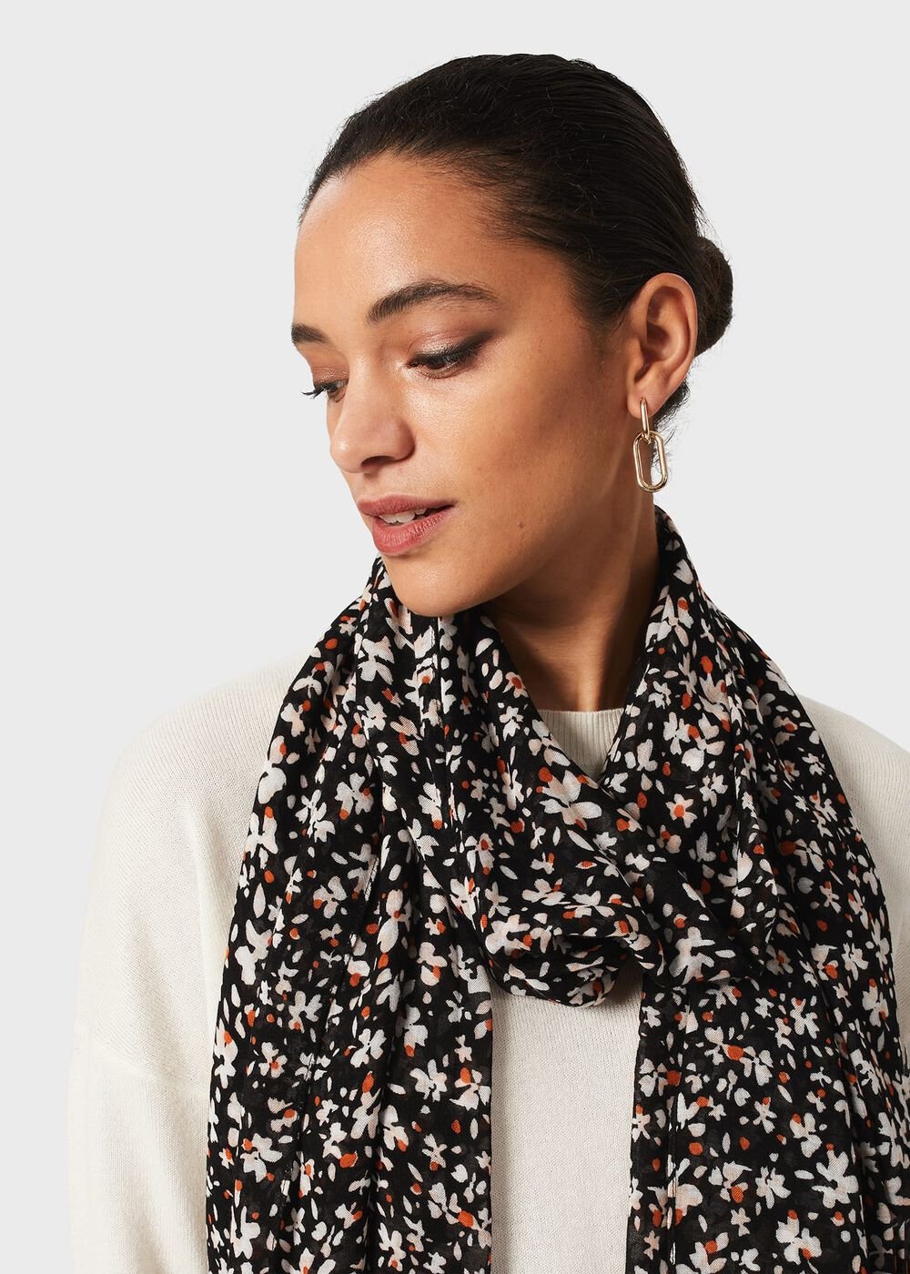 Caroline Scarf, Black Multi, hi-res