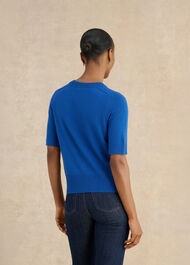 Leena Knitted Top, True Blue, hi-res