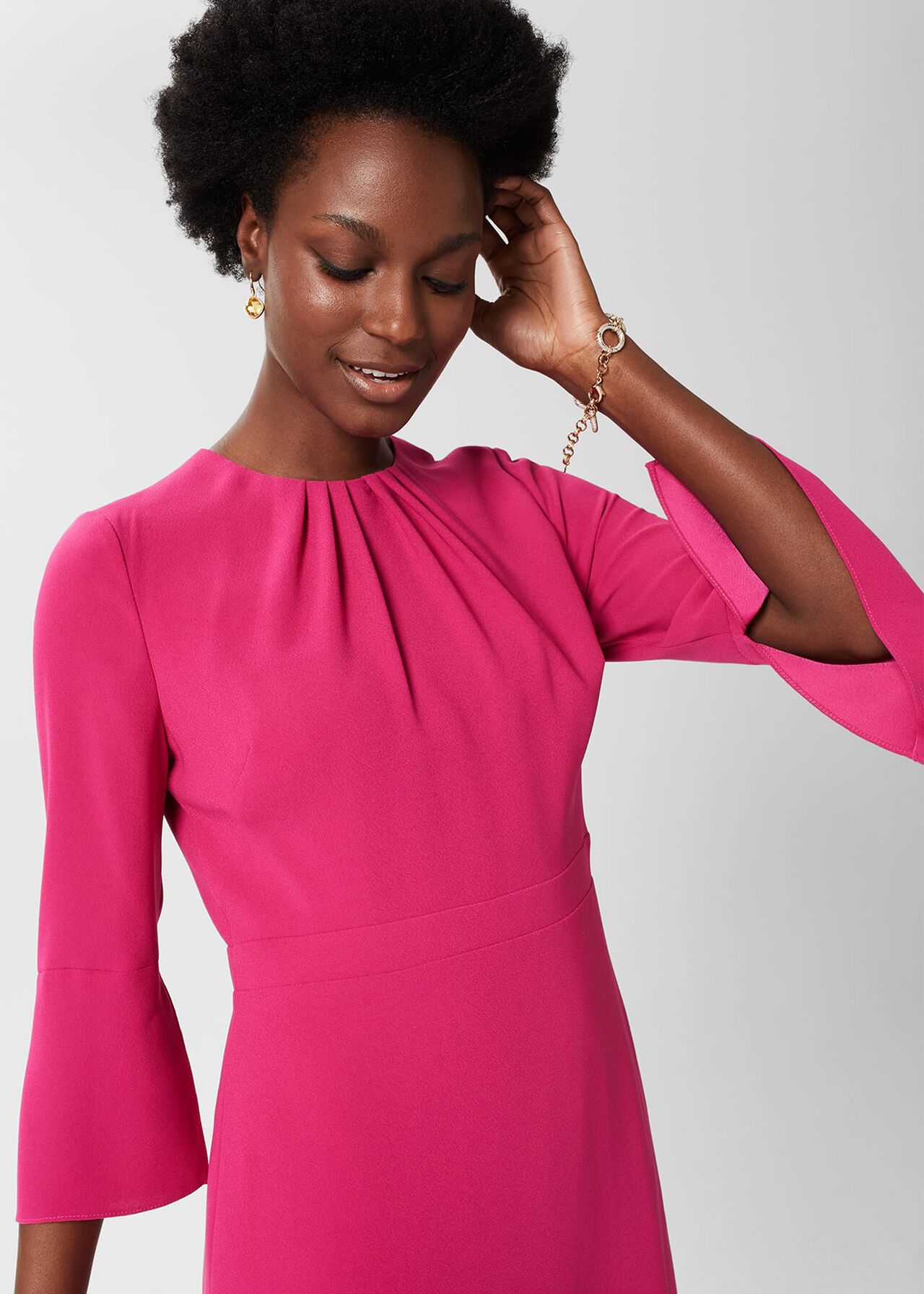 Marianne Fit And Flare Dress, Magenta Pink, hi-res