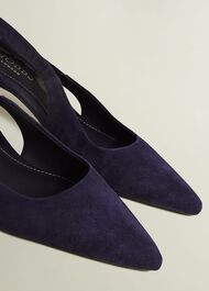 Safia Suede Slingbacks, Midnight, hi-res